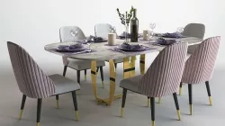   Convivio Table and Diva S-b chairs 3D model