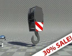 Crane lifting hook-claw Low-poly 3D model
