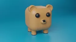 Cute cartoon Bear 3d cube stylized Character animal 3D model 3D model