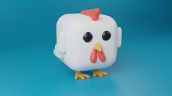 Cute cartoon Chicken 3d cube stylized Character animal 3D model 3D model