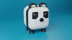 Cute cartoon Panda 3d cube stylized Character animal Lowpoly  Low-poly 3D model