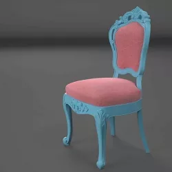 Elegant Painted wood chair render ready vray and corona 3D model