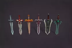 Fantasy swords set 3D model