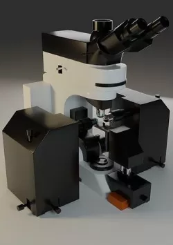 Fluorescence Microscope Low-poly 3D model