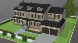 Furnished colonial suburban house 3D model