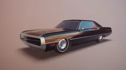 Gangster car Low-poly 3D model