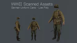 German Uniform Camo - WW2 Scanned Asset Pack Low-poly 3D model