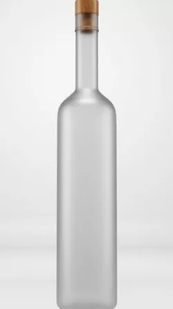 Glass bottle of vodka 3D model