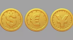Gold coins Low-poly 3D model