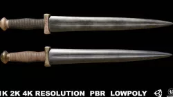 Greek Sword Xiphos 02 Low-poly 3D model