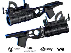 Grenade launcher GP-34 with VOG-25M Koster Low-poly 3D model