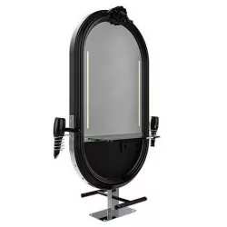 hairdresser table mirror black chrome polished 3D model