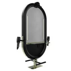 hairdresser table mirror black green gold 3D model