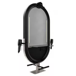 hairdresser table mirror black nickel matte 3D model