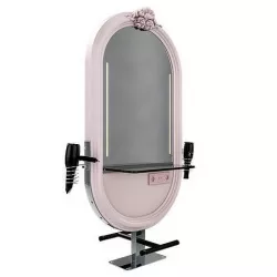 hairdresser table mirror pink chrome 3D model