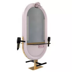 Hairdresser Table mirror pink gold 3D model