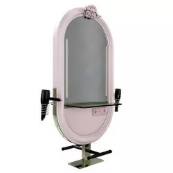 hairdresser table mirror pink green gold 3D model