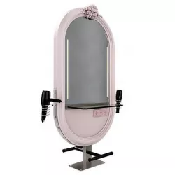 hairdresser table mirror pink nickel matte 3D model