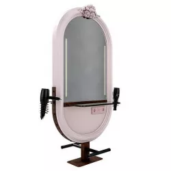 hairdresser table mirror pink rust 3D model