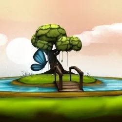 Hand Painted Fantasy Land Low-poly 3D model