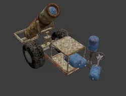 Hell Cannon - Version 2 Low-poly 3D model