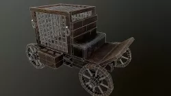 horse carriage Low-poly 3D model