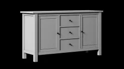 Ikea HEMNES 3 Drawer Sideboard white stain storage Low-poly 3D model