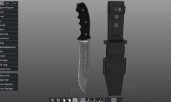 Knife with case 3D model