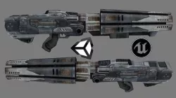 Laser rifle stylish gun low-poly 3D model Low-poly 3D model
