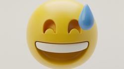 Laughing Sweating Emoji 3D model