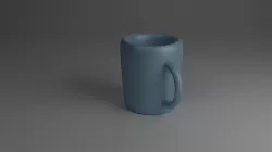 Light-blue Mug Low-poly 3D model