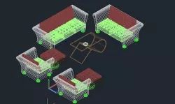 Living room Sofa with a Light embedded Table 3D model
