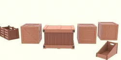 Low Poly Cartoon Crates Low-poly 3D model