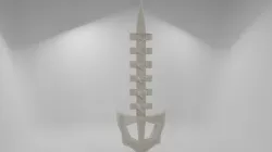 low poly spine sword 3D model