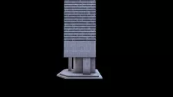 Lowpoly Skyscraper model at night Low-poly 3D model