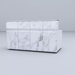 Marble Reception Counter with Metal Top 3D model