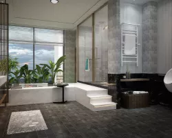 Master Bathrom with Sauna Indochine style 3D model