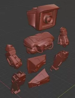 Mech Robot Kitbash - Tech kit - Robot camera - sci-fi 3D model