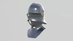 Medieval Sallet Helmet 01 Low-poly 3D model