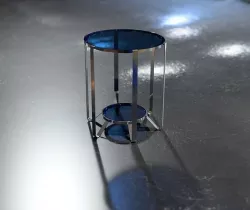 Metal and glass round side table 3D model