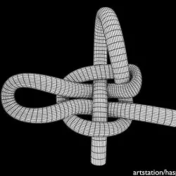 mooring hitch knot Low-poly 3D model