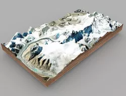 Mountain landscape Kazbek mountains 3D model