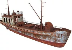 Old Abandoned Rusted Ship2 Low-poly 3D model