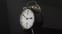 Old Black Alarm Clock Low-poly 3D model