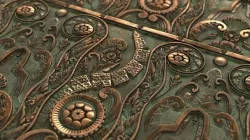 Old bronze ornament panel Texture