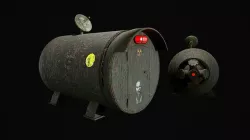 Old tank-bunker Low-poly 3D model