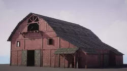 Old West Modular Barn Low-poly 3D model