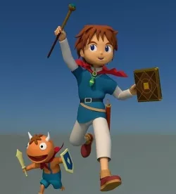Oliver and Mitey Lowpoly 3D model
