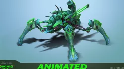 Orchid Spider Drone V6 - PBR - ANIMATED Low-poly 3D model
