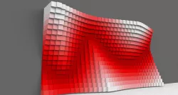 Parametric White and Red Colored Wall Decoration 3D model